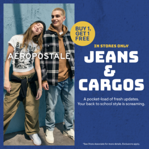 Image of young people wearing Aero jeans and cargo pants