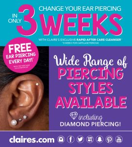 Image of Claire's Free Ear Piecing Offer